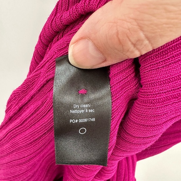 RAG & BONE ESME Woman pink ribbed stretch button collared polo midi shirtdress M - Picture 7 of 12